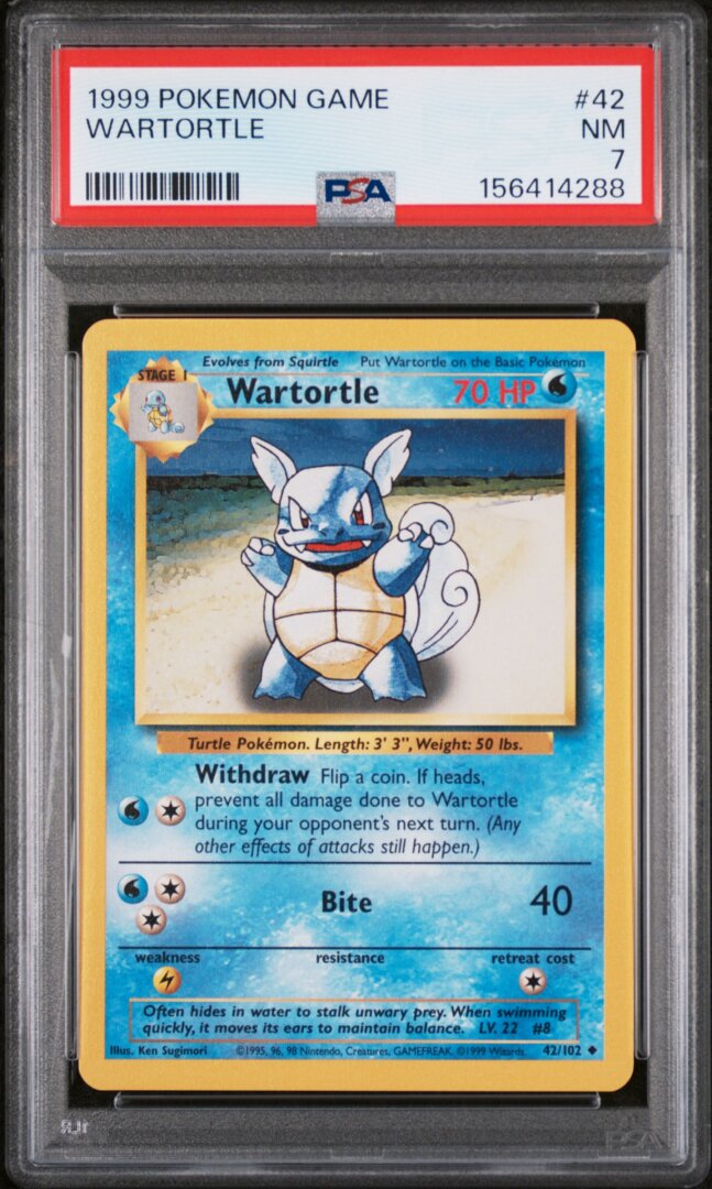 1999 Pokemon Game Wartortle PSA 7 #42