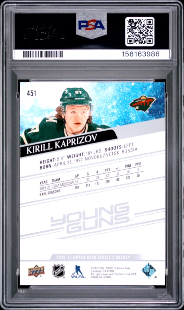 2020 Upper Deck Kirill Kaprizov RC PSA 7 #451