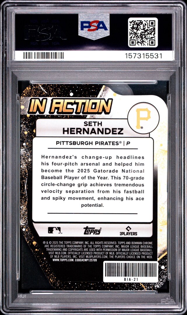 2025 Bowman Draft Seth Hernandez In Action #BIA-21 PSA 10