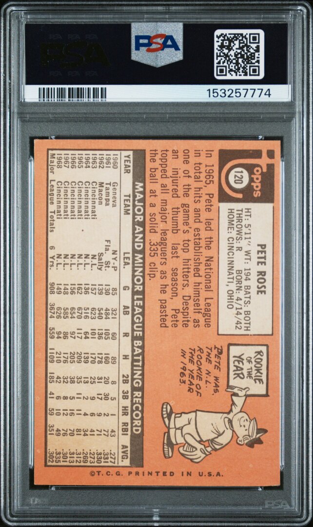 1969 Topps #120 Pete Rose PSA 6