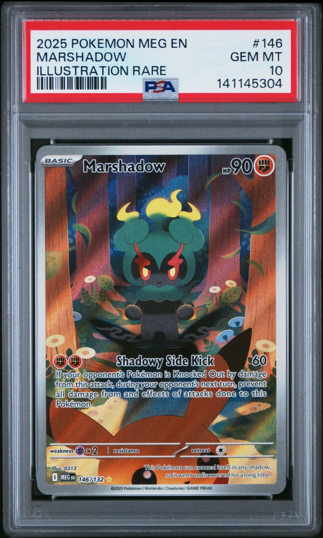 2025 Pokemon Meg En-Mega Evolution Marshadow Illustration Rare PSA 10 #146