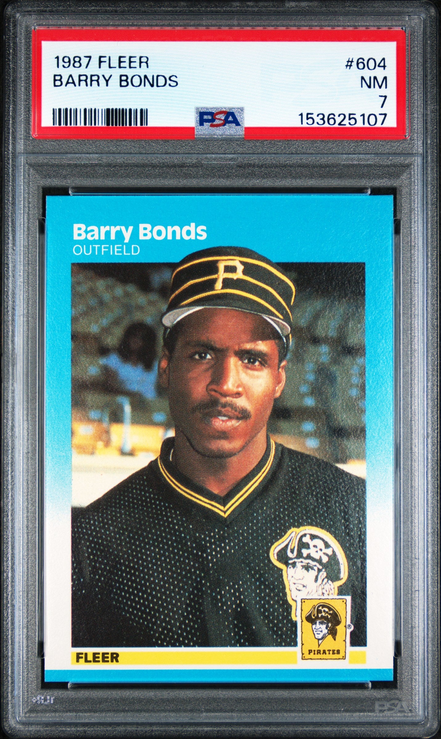 1987 FLEER 604 BARRY BONDS PSA 7 - front