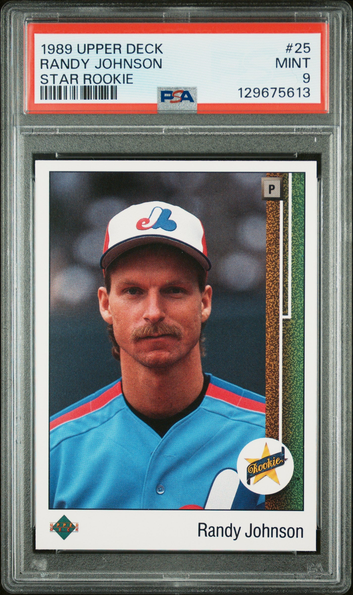 1989 UPPER DECK 25 RANDY JOHNSON STAR ROOKIE PSA 9 - front