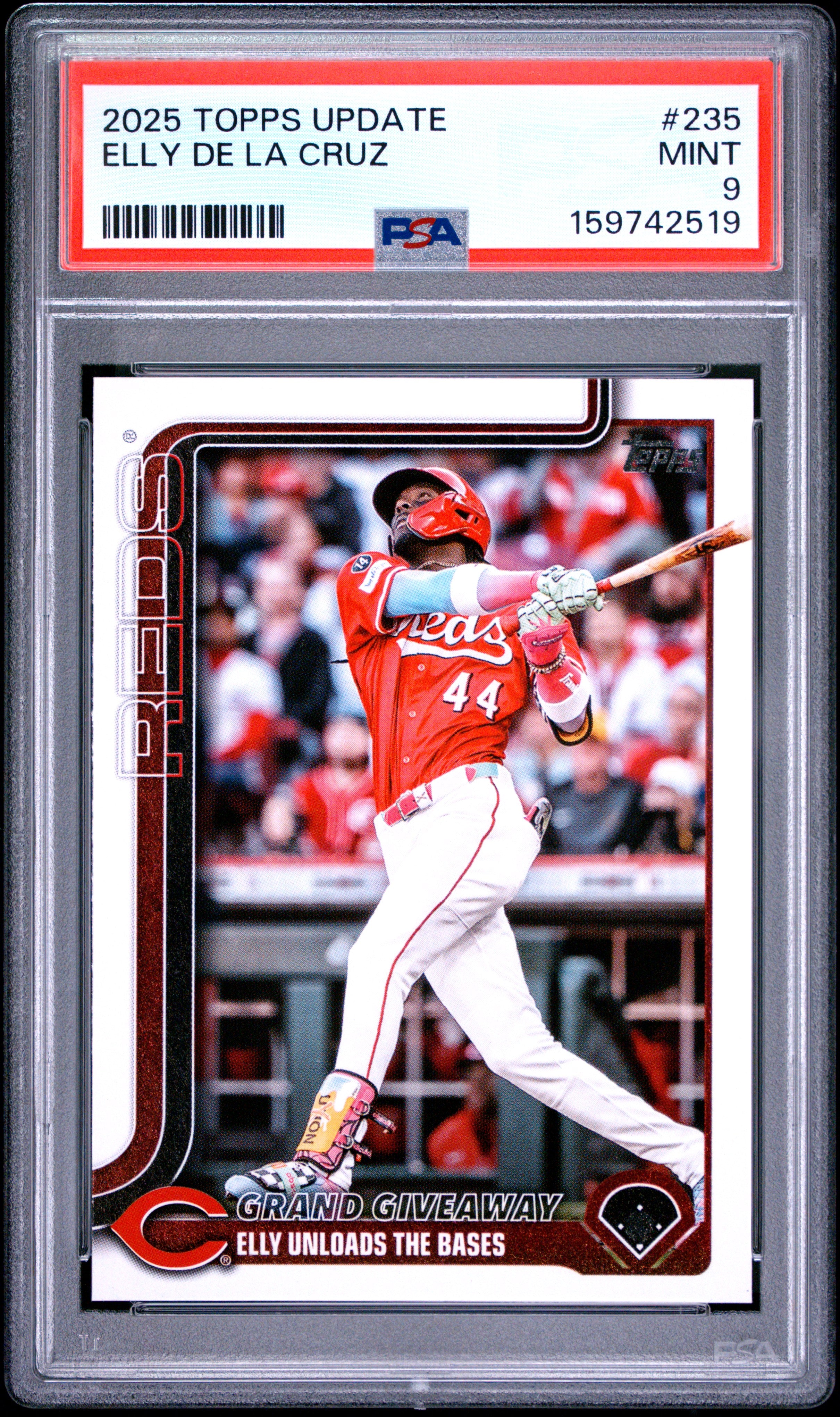 2025 TOPPS UPDATE 235 ELLY DE LA CRUZ PSA 9 - front