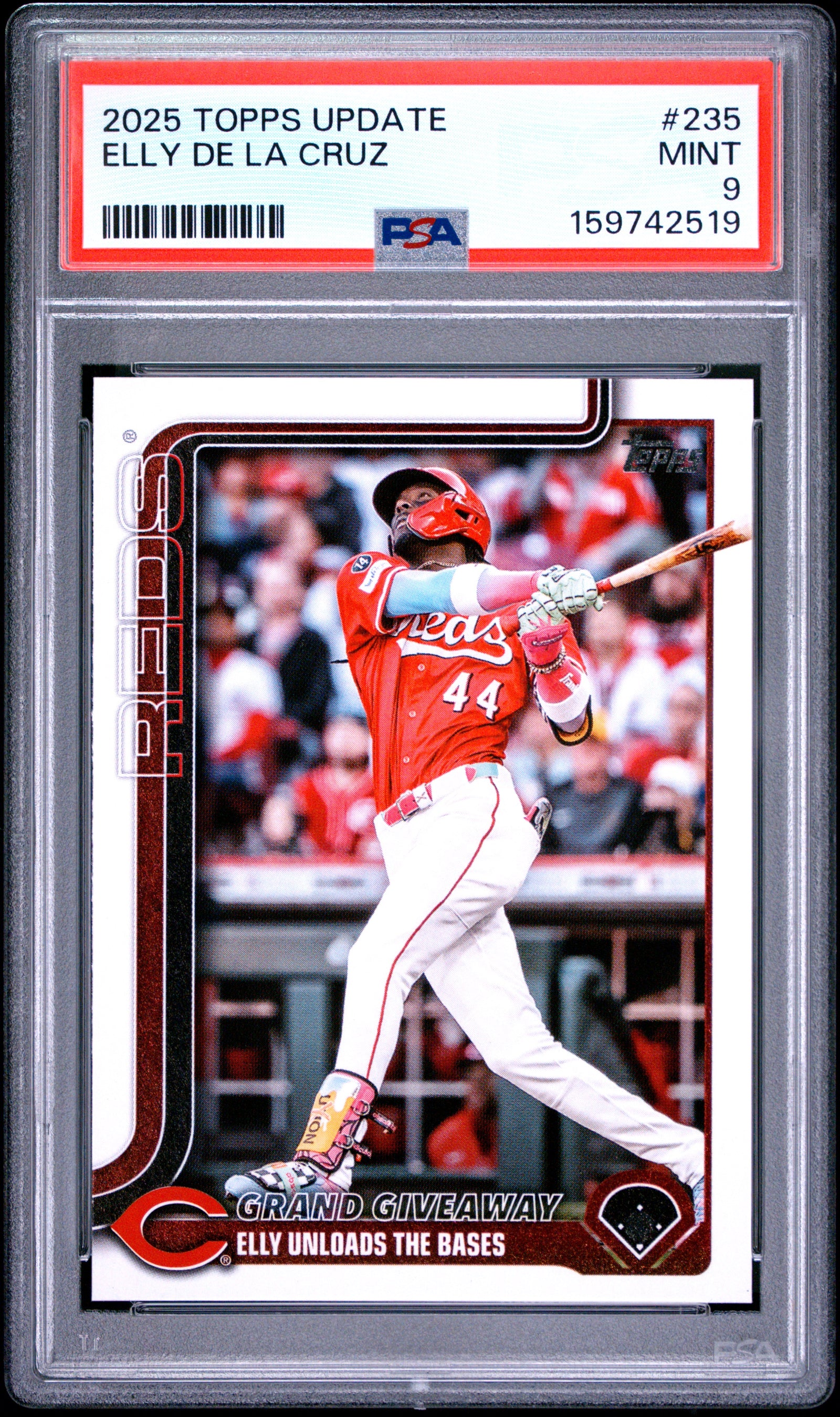 2025 TOPPS UPDATE 235 ELLY DE LA CRUZ PSA 9 - front