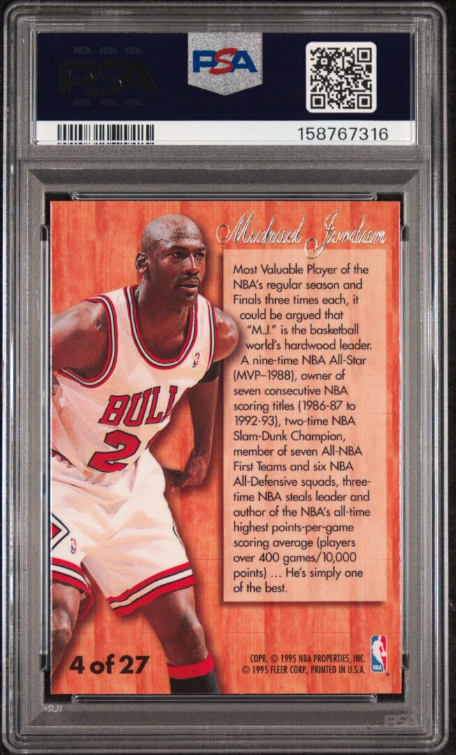 1995 Fleer Flair Hardwood Leaders Michael Jordan Hardwood Leaders PSA 7 #4