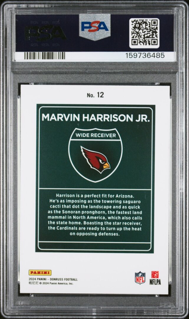 2024 Panini Donruss Downtown! Marvin Harrison Jr. PSA 8 #12