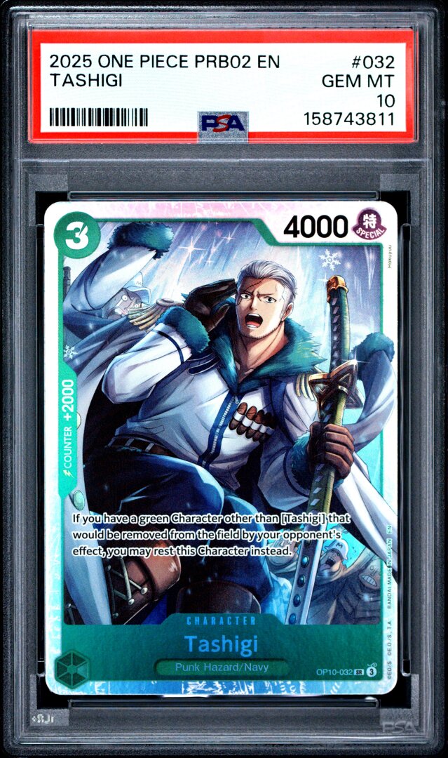 2025 One Piece Prb02 Premium Booster Vol.2 Tashigi PSA 10 #032