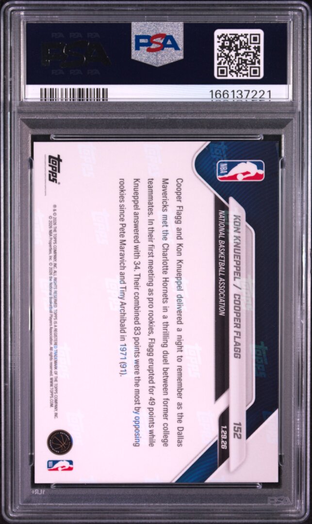 2025 Topps Now #152 Knueppel / Flagg PSA 10