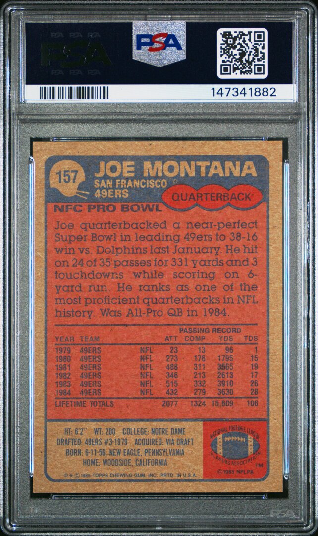 1985 Topps Joe Montana PSA 6 #157