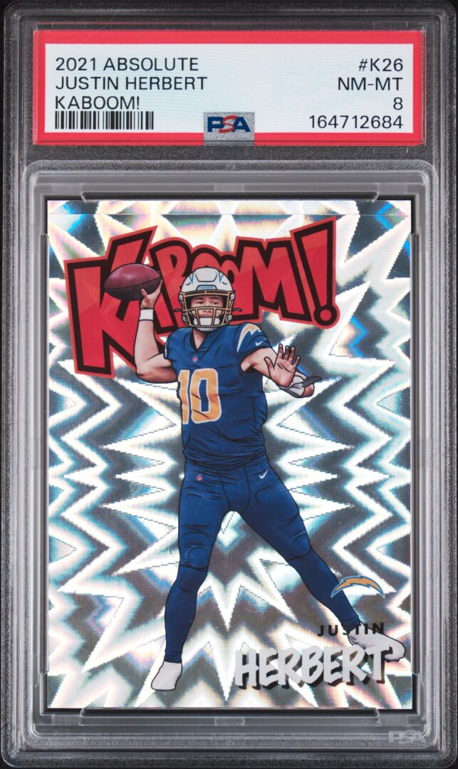 2021 Panini Absolute Kaboom! Justin Herbert Kaboom! PSA 8 #K26