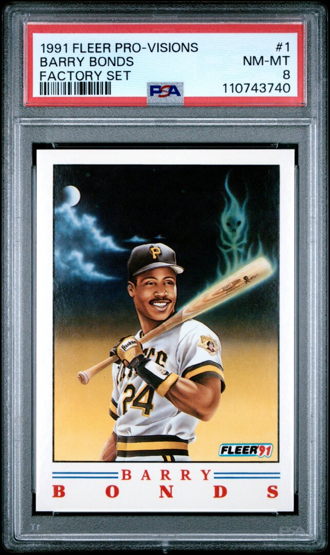 1991 Fleer Pro-Visions #1 Barry Bonds Factory Set PSA 8
