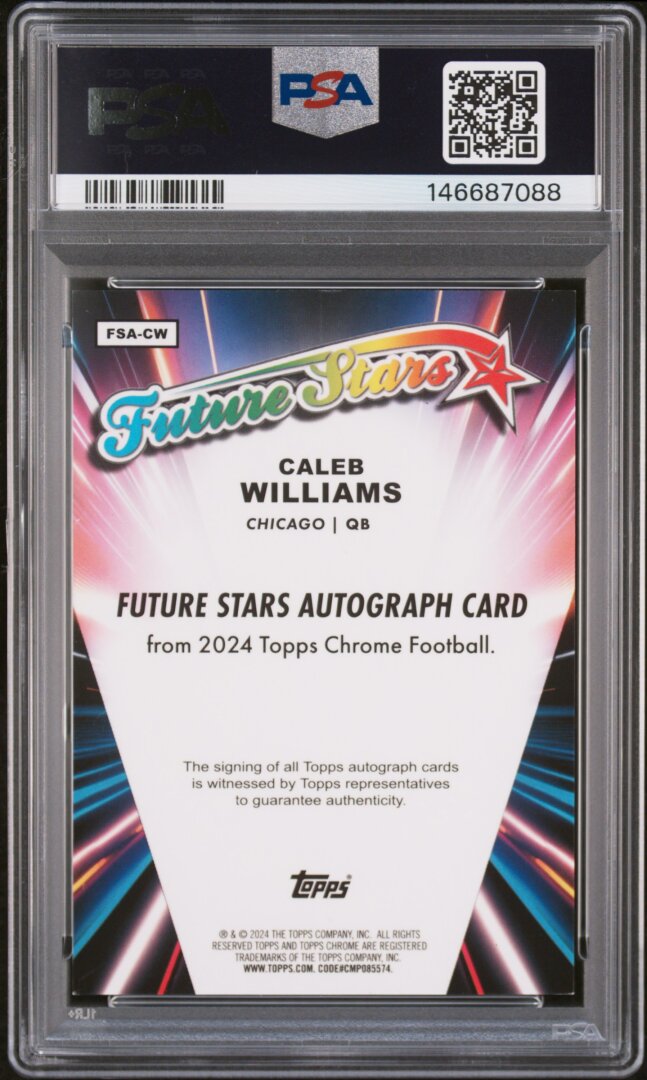 2024 Topps Chrome Caleb Williams RC Future Stars Auto /150 Blue PSA 9