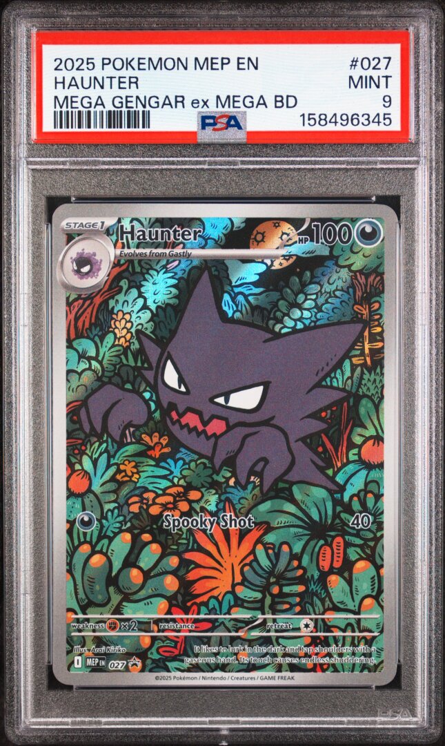 2025 Pokemon #027 Haunter Mega Gengar Ex Black Star Promo  PSA 9