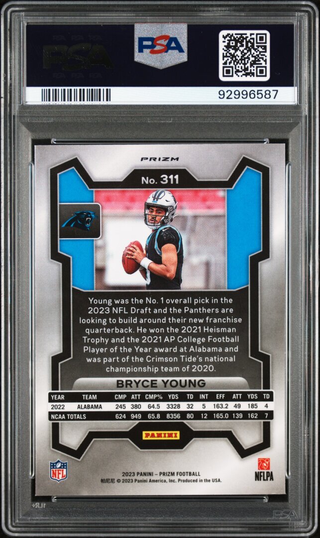2023 Panini Prizm Bryce Young RC Snakeskin Prizm PSA 10 #311