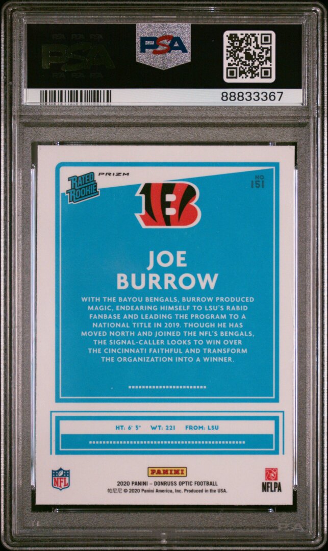 2020 Panini Donruss Optic #151 Joe Burrow RC Holo PSA 10