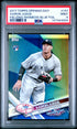 2017 Topps Opening Day 147 Aaron Judge Fielding-Rainbow Blue Foil PSA 9