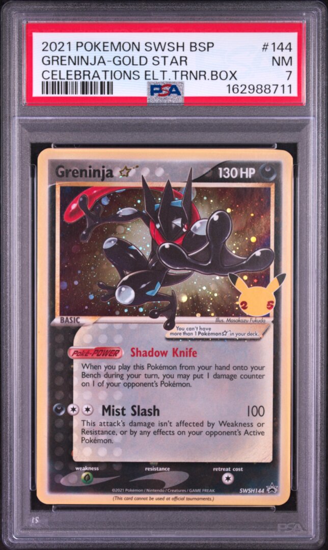 2021 Pokemon SWSH Promo Greninja-Gold Star Celebrations ETB PSA 7 #144