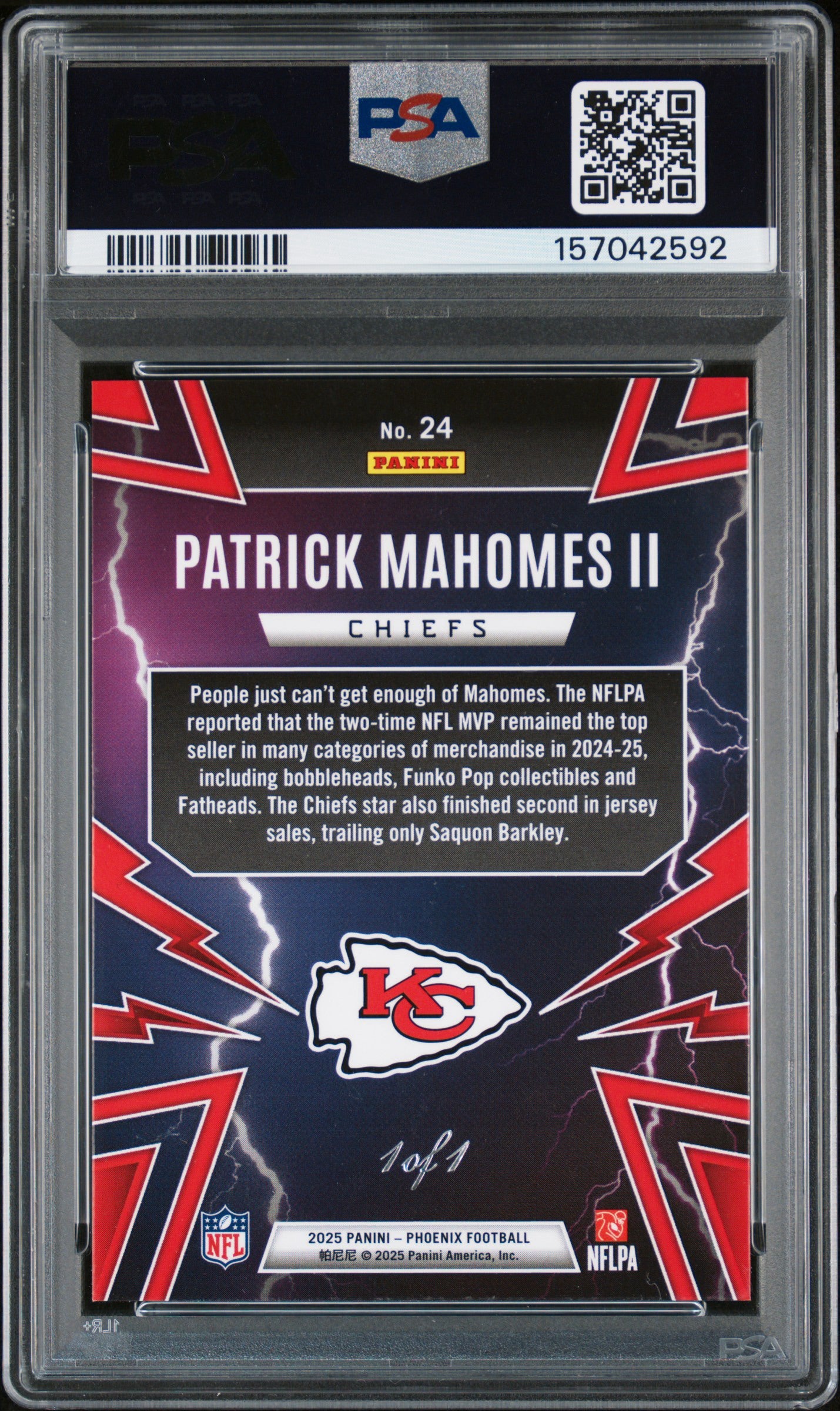 2025 Panini Phoenix Patrick Mahomes Thunderbirds CELESTIAL 1/1