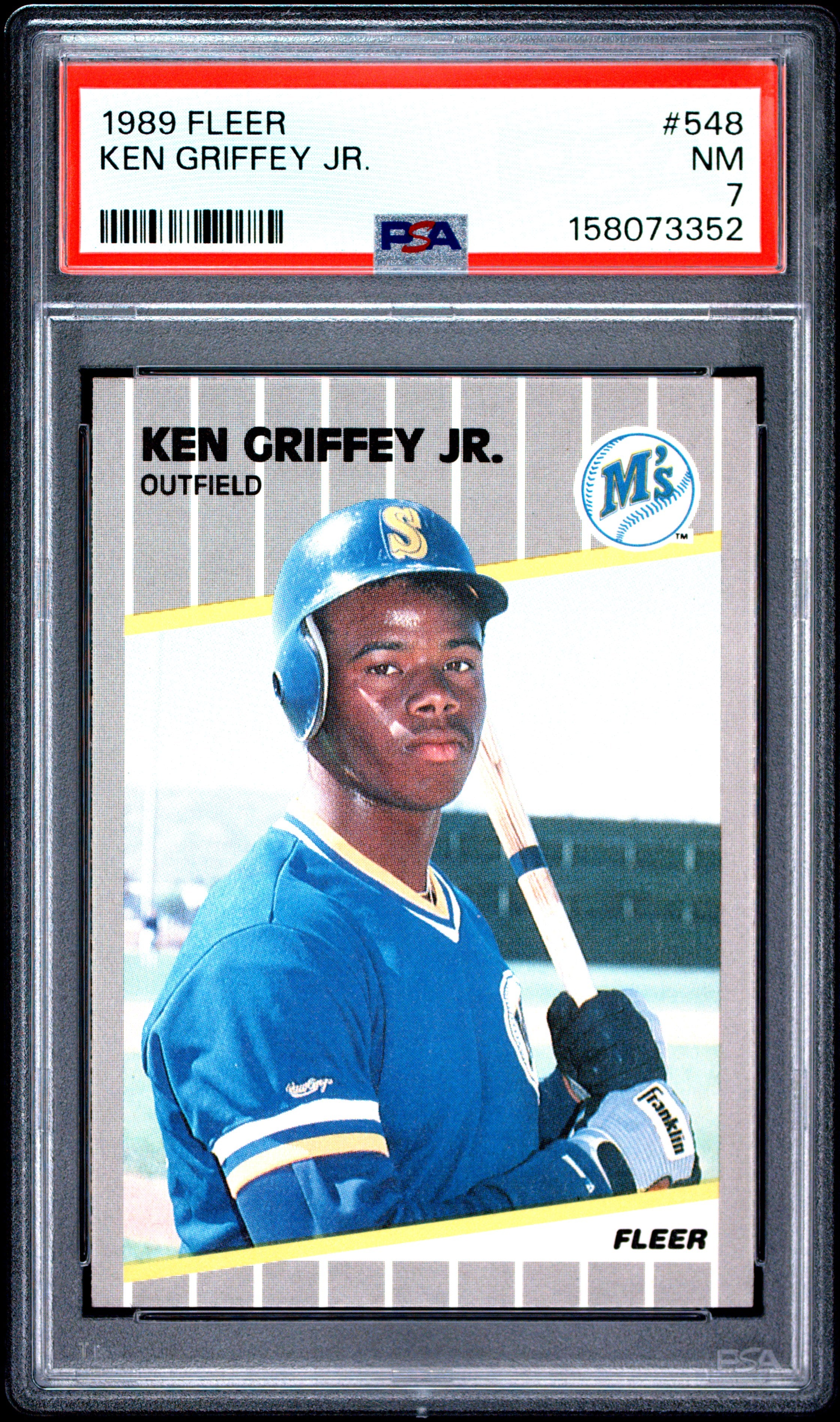 1989 FLEER 548 KEN GRIFFEY JR. PSA 7 - front