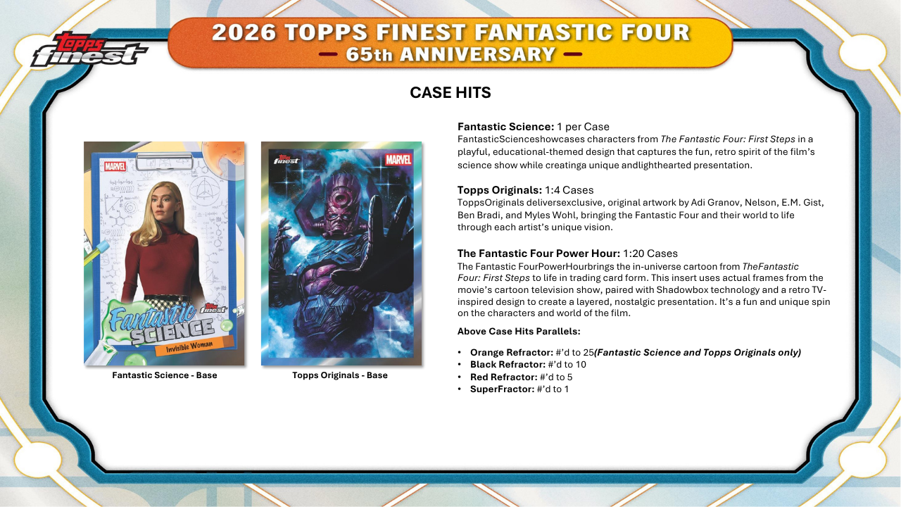 2026 Topps Marvel Finest Fantastic Four Hobby Box