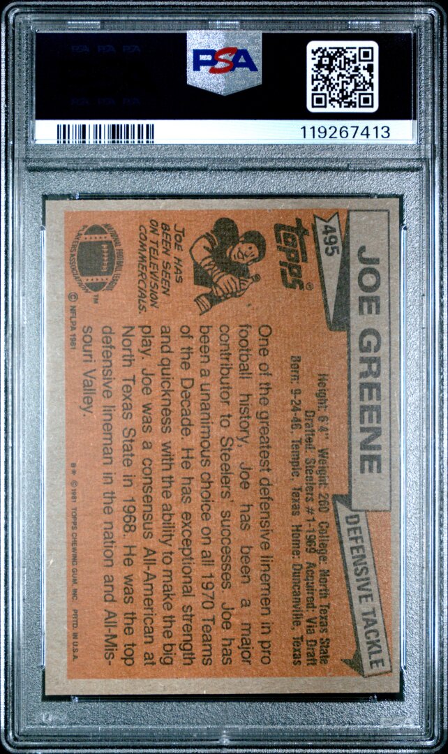 1981 Topps Joe Greene PSA 8 #495