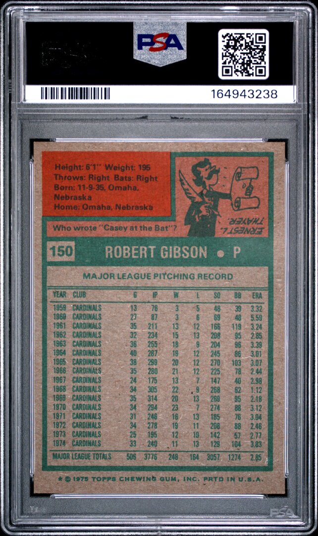1975 Topps #150 Bob Gibson PSA 5