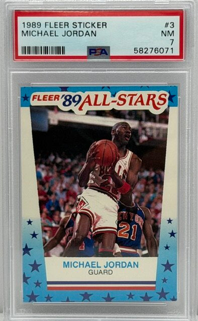 1989 Fleer Sticker Michael Jordan PSA 7 #3
