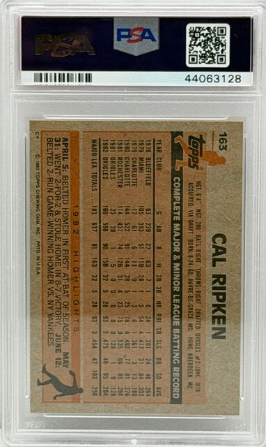 1983 Topps Cal Ripken Jr. PSA 8 #163
