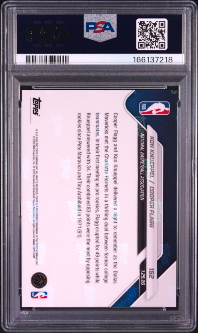 2025 Topps Now Knueppel/Flagg PSA 10 #152