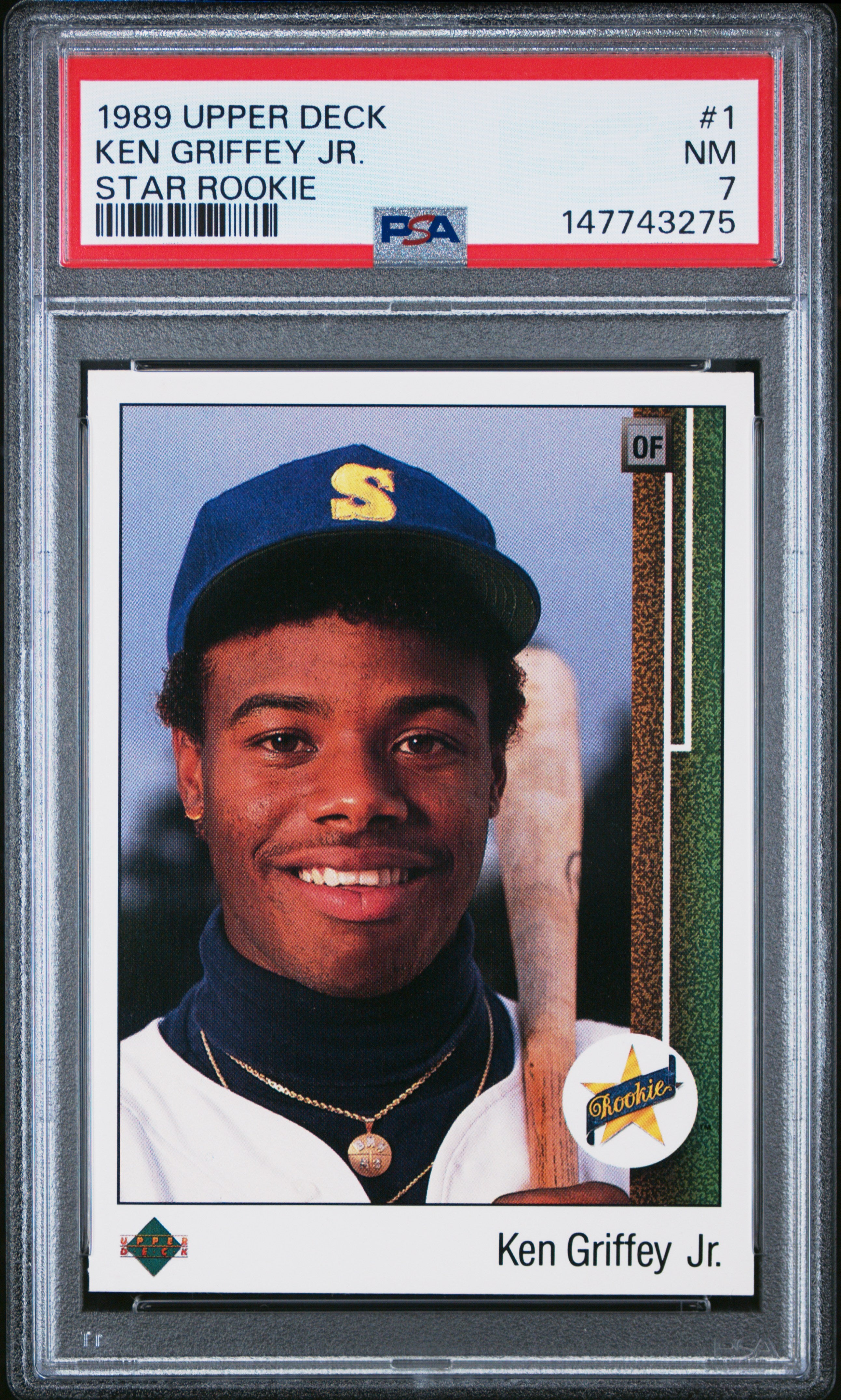 1989 UPPER DECK 1 KEN GRIFFEY JR. STAR ROOKIE PSA 7 - front