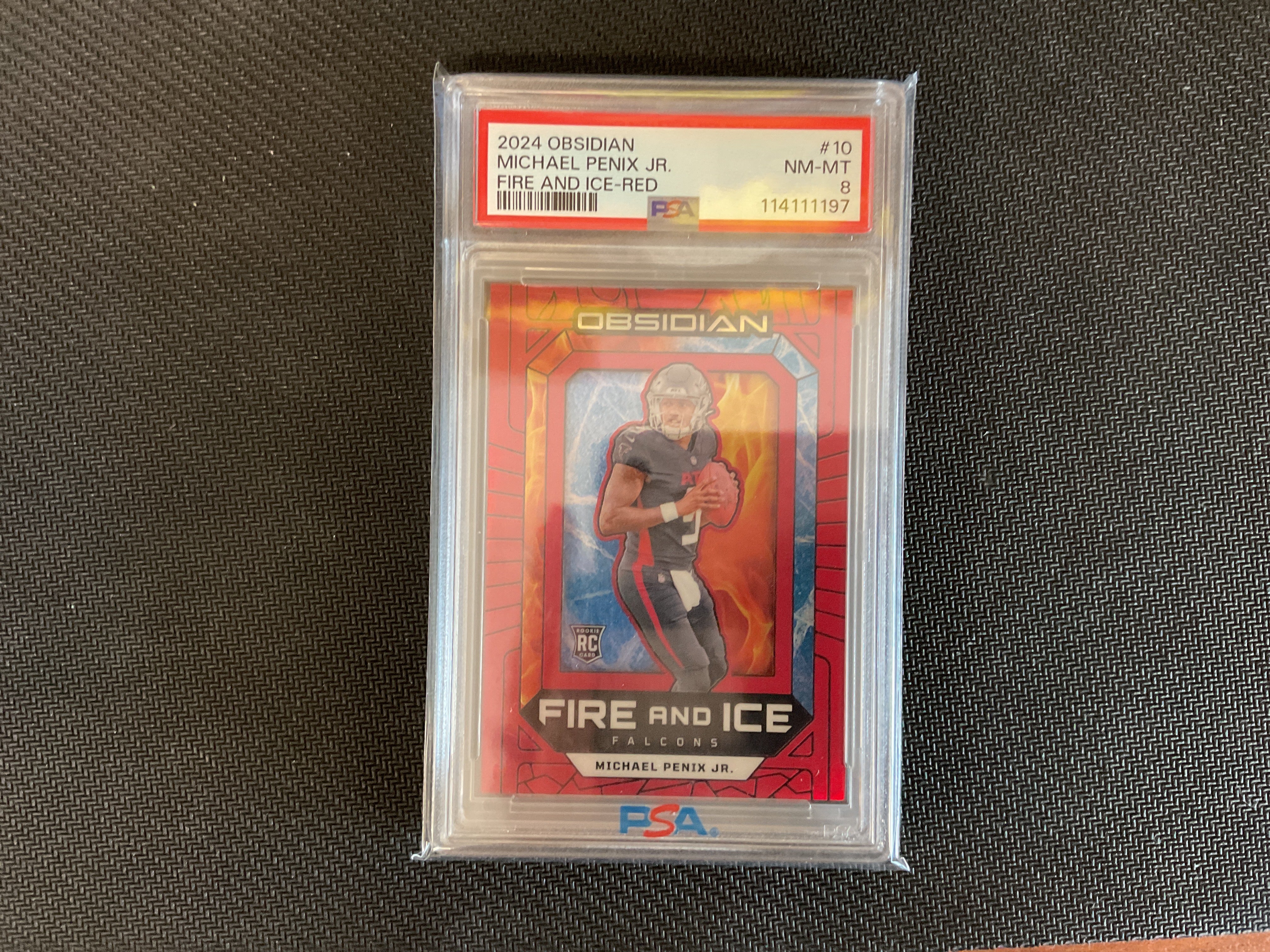 2024 OBSIDIAN - Michael Penix Jr. Fire and Ice Red #10 PSA 8