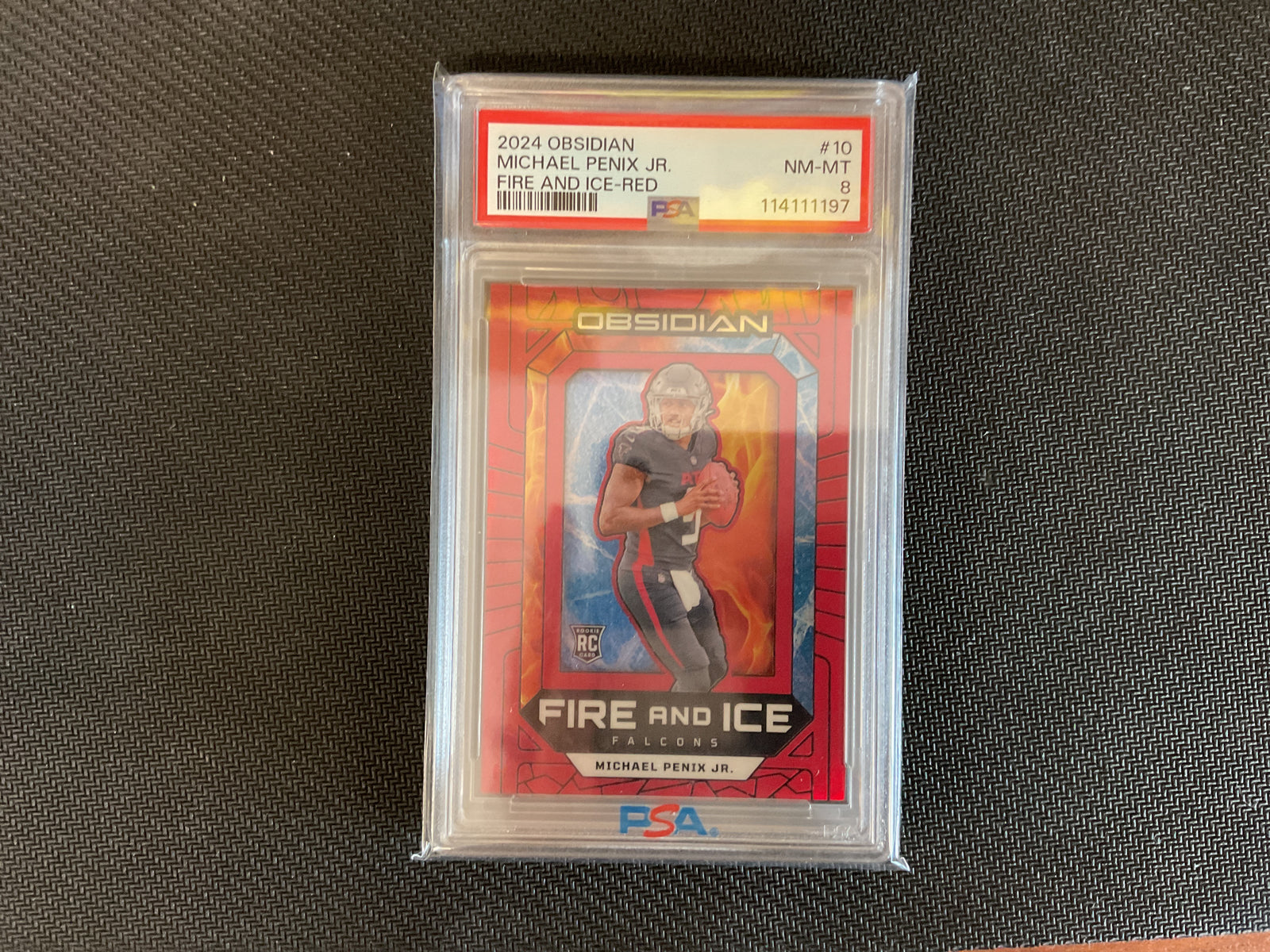 2024 OBSIDIAN - Michael Penix Jr. Fire and Ice Red #10 PSA 8