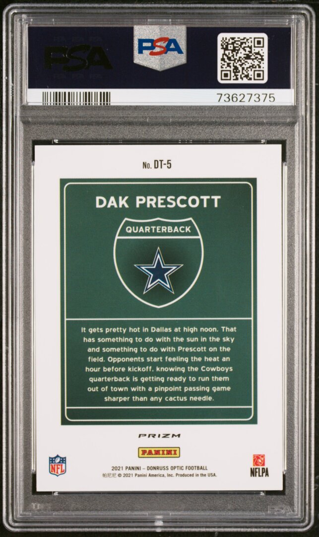 2021 Panini Donruss Optic Downtown Dak Prescott Downtown PSA 10 #DT5