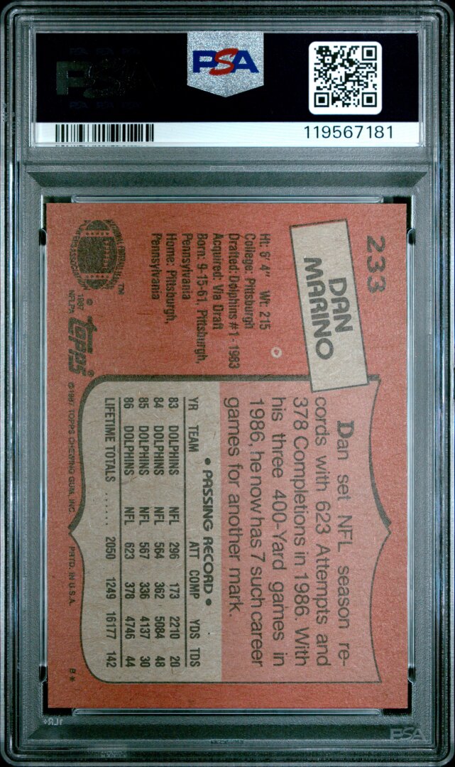 1987 Topps Dan Marino PSA 9 #233