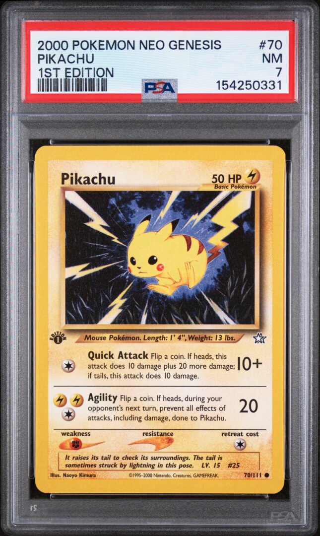 2000 Pokemon Neo Genesis 1st Edition Pikachu 1st Edition #70 PSA 7
