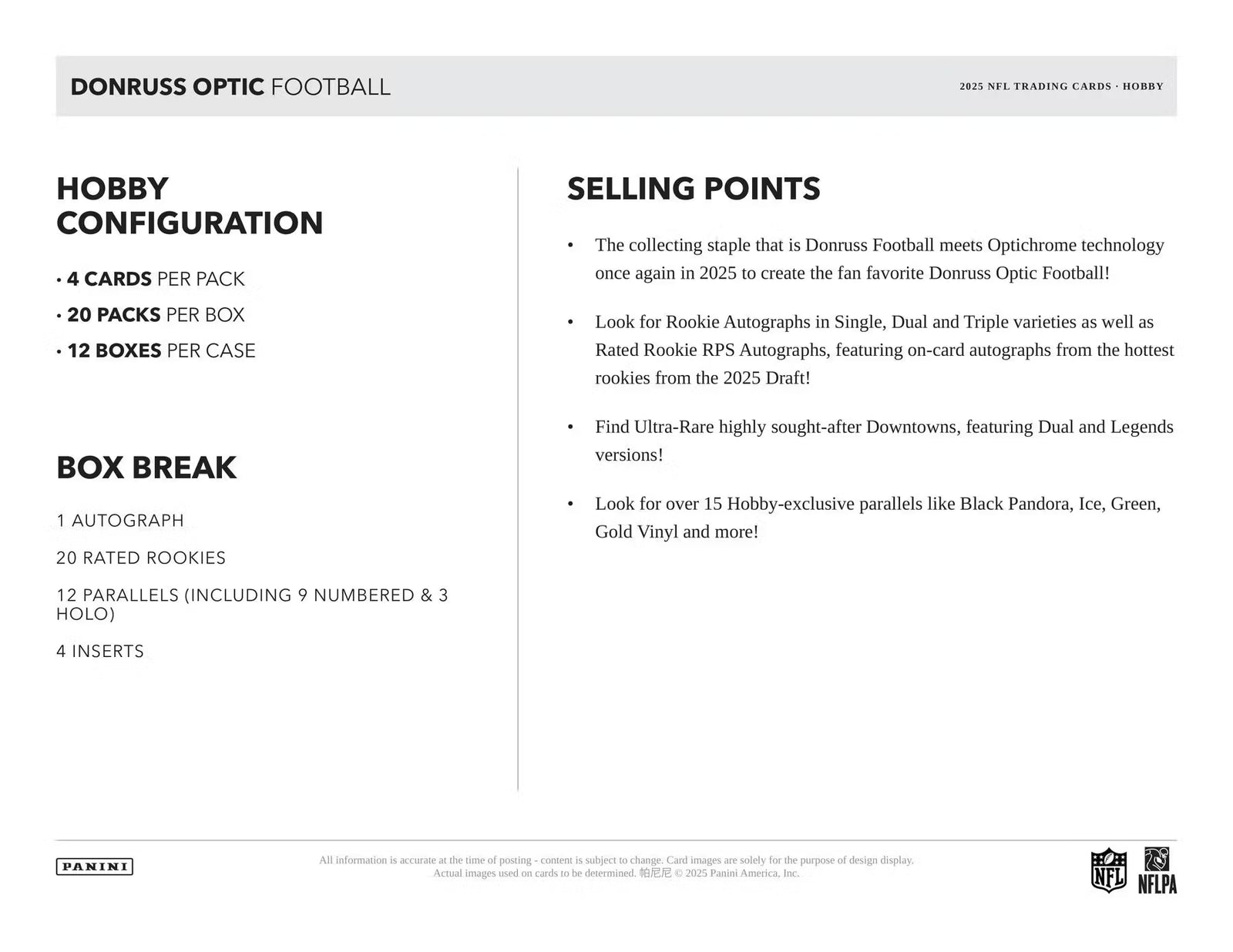 2025 Panini Donruss Optic Football Retail Box