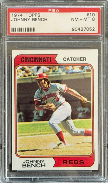 1974 Topps #10 Johnny Bench PSA 8