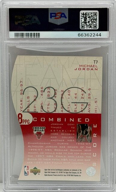 1997 Upper Deck #T7 Michael Jordan Teammates PSA 7