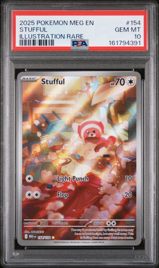 2025 Pokemon Meg En-Mega Evolution Stufful Illustration Rare PSA 10 #154