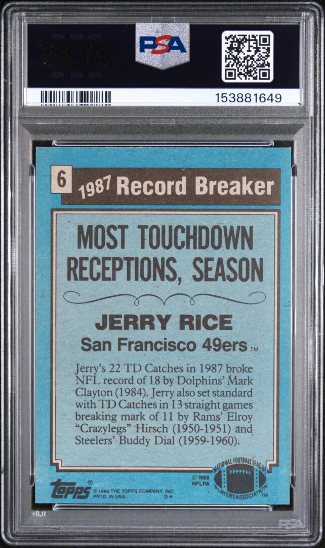 1988 Topps Jerry Rice PSA 7 #6