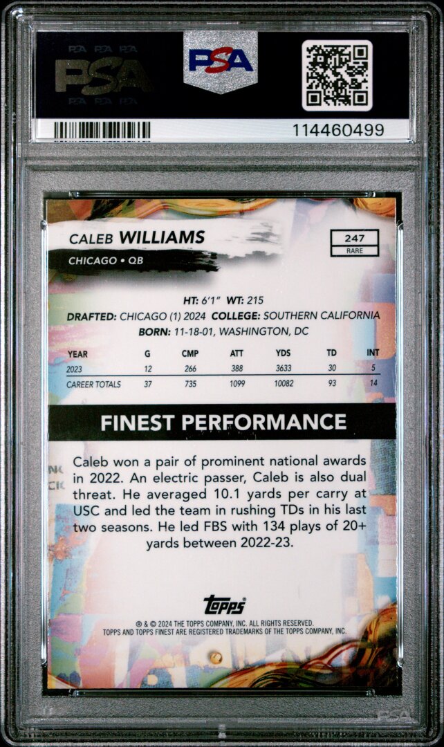 2024 Topps Finest Caleb Williams Checkerboard PSA 10 #247