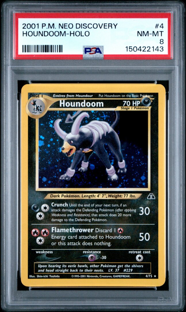 2001 Pokemon Neo Discovery Houndoom #4 Holo PSA 8