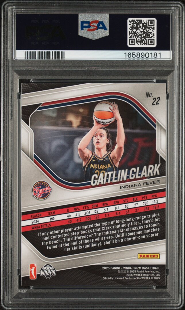2025 Panini Prizm WNBA Caitlin Clark PSA 9 #22