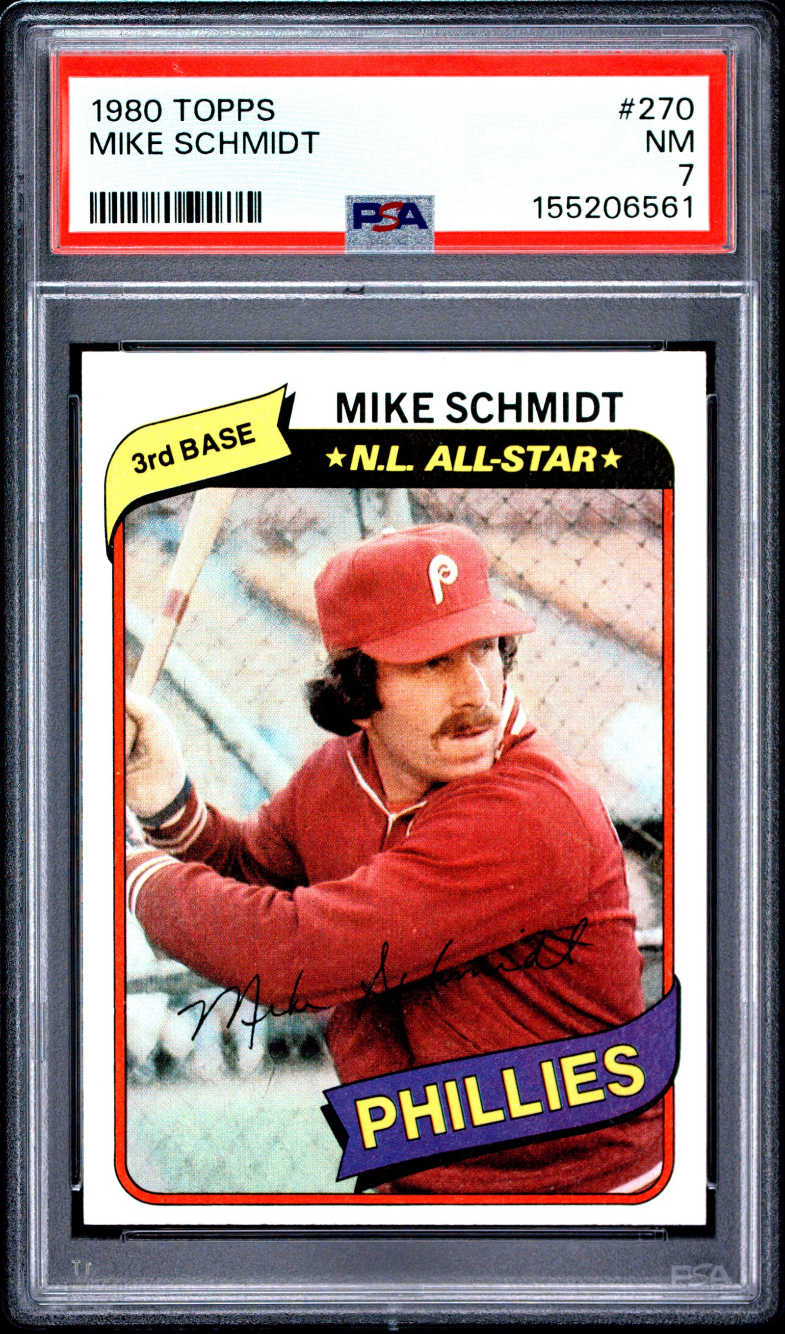 1980 TOPPS 270 MIKE SCHMIDT PSA 7 - front