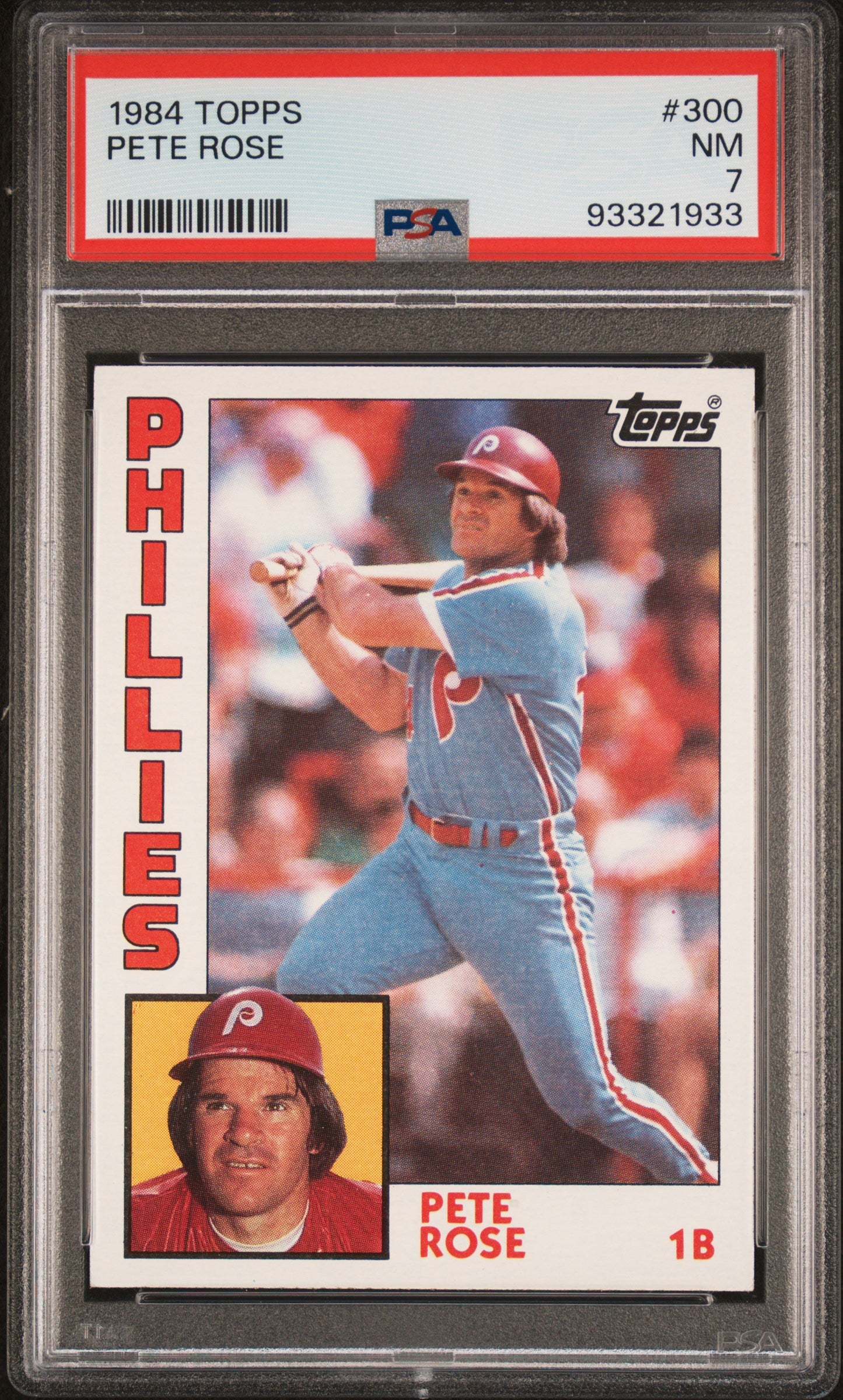 1984 TOPPS 300 PETE ROSE PSA 7 - front