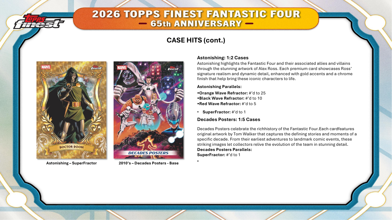 2026 Topps Marvel Finest Fantastic Four Hobby Box