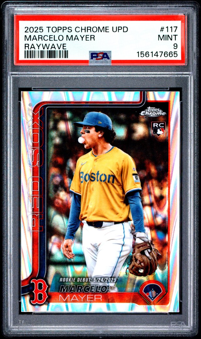 2025 Topps Chrome Update Marcelo Mayer RC Raywave PSA 9 #117