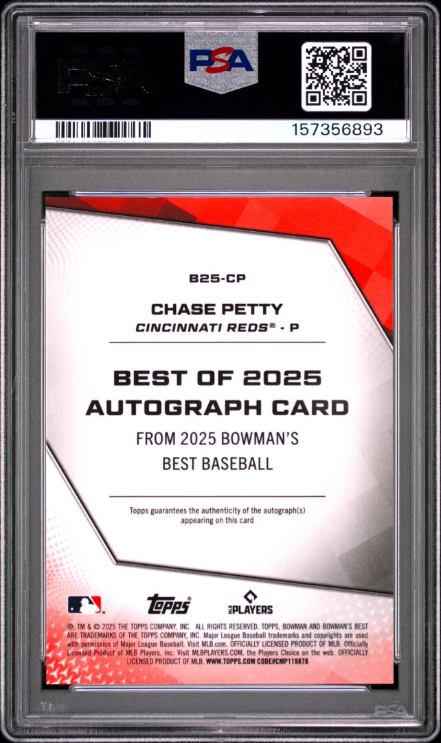 2025 Bowman's Best Chase Petty RC Auto Teal Refractor /15 PSA 10 [POP 1]