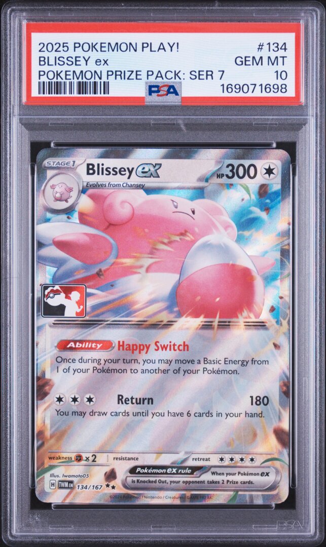 2025 Pokemon Play! #134 Pokemon Prize Pack: Series 7 Blissey Ex PSA 10